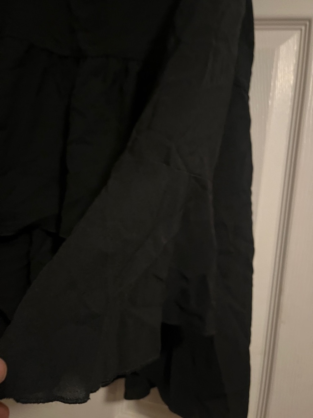 SHEIN Black Ruffle Asymmetrical Long Sleeve Blouse - Picture 3 of 4